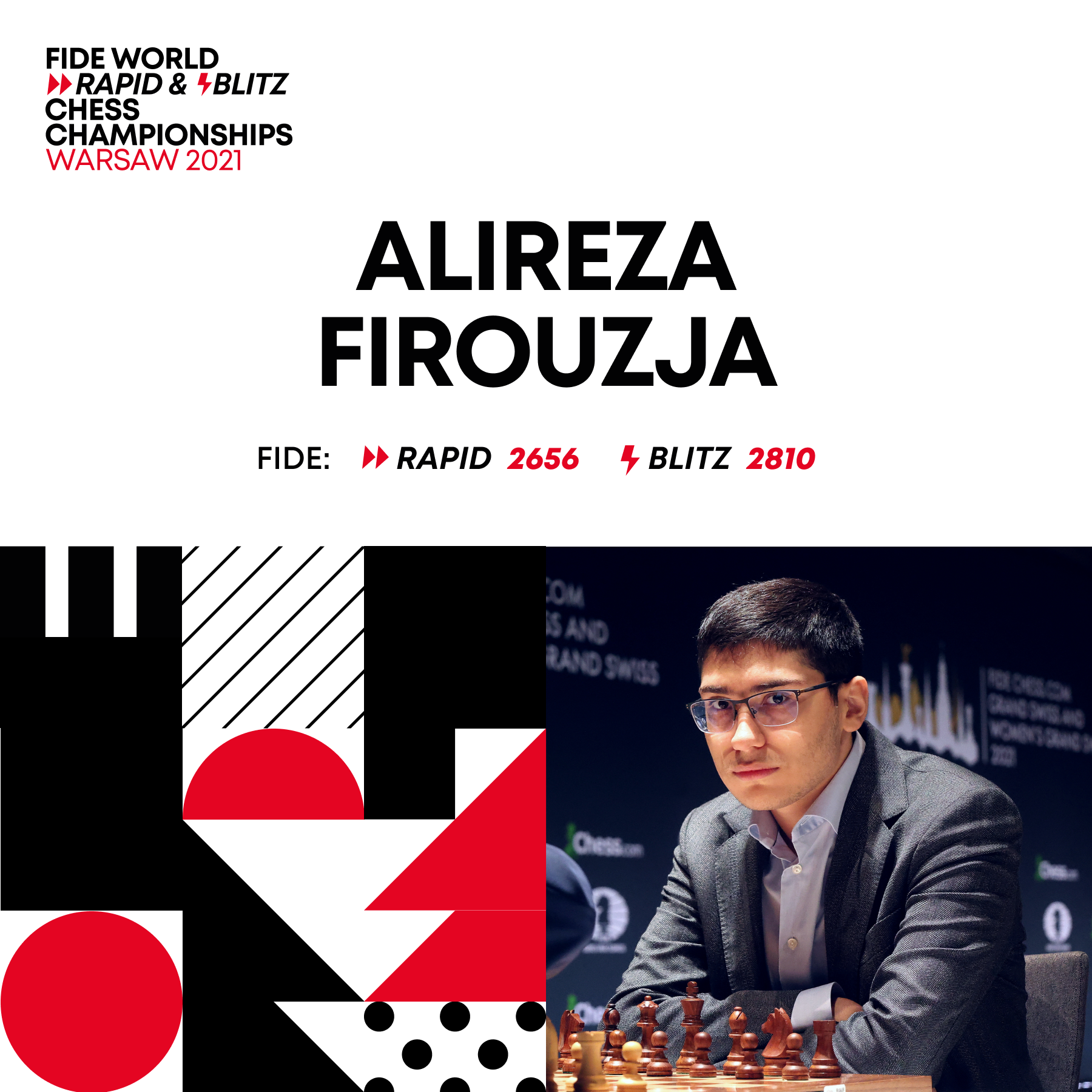 O Campeonato Mundial de Xadrez Blitz da FIDE irá acontecer de 29 a 30 de  dezembro de 2021 em Varsóvia, Polônia. O torneio será no formato suíço em  21